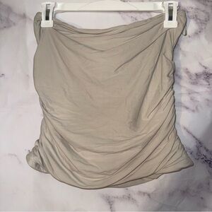 Abercrombie & Fitch Taupe Ruched Strapless Tube Top